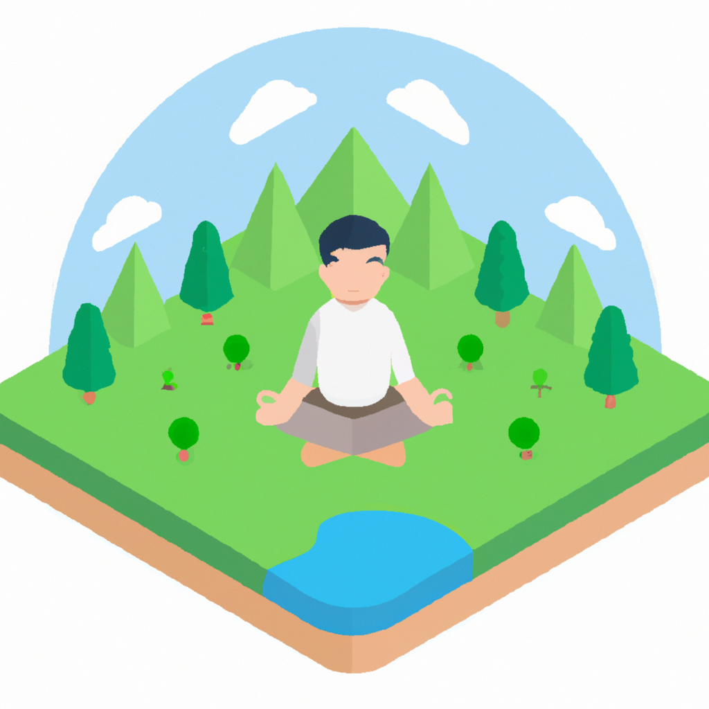 Person meditating in serene nature setting.